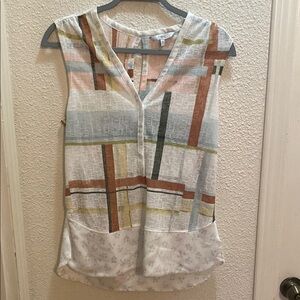 Geometric Print Sleeveless Top
